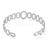 Non-Tarnish 304 Stainless Steel Hollow Oval Cuff Bangle for Women BJEW-D061-04P-3