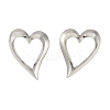 Heart Rack Plating Brass Stud Earrings for Women EJEW-S325-04P-1