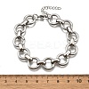 304 Stainless Steel Flat Round Link Chain Bracelets for Women BJEW-R021-08P-5