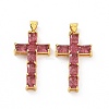 Brass Micro Pave Clear Cubic Zirconia Pendants ZIRC-F135-27G-04-2