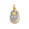 Brass Enamel Pendants KK-Q098-29G-B-1
