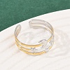304 Stainless Steel Double Color Cuff Rings RJEW-S635-01GP-21-3