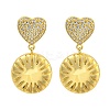 Rack Plating Brass Micro Pave Clear Cubic Zirconia Stud Earrings EJEW-I313-15B-G-1