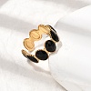 Oval 304 Stainless Steel Open Cuff Rings for Women RJEW-A091-12G-2