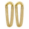 304 Stainless Steel Tassel Chain Stud Earrings for Women EJEW-U023-07G-2