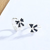 Bowknot Brass Cubic Zirconia Hoop Earrings FS-WGFE704-03-1