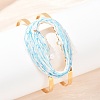Shell Shape 304 Stainless Steel Enamel Cuff Bangles for Women LS-BJEW-A049-04D-G-3