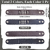 2Pcs 2 Colors Halloween Skull Leather Cord Bracelets for Men BJEW-GF0001-29-2