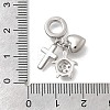 Brass Micro Pave Clear Cubic Zirconia European Dangle Charms KK-D431-033B-P-3