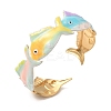 Ocean 304 Stainless Steel Enamel Cuff Bangles for Women BJEW-F518-02C-G-2