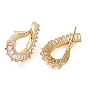 Brass Micro Pave Cubic Zirconia Stud Earring EJEW-H103-09G-2