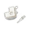 Brass Micro Pave Cubic Zirconia Box Clasps KK-P291-46P-2