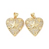 Brass Micro Pave Cubic Zirconia Pendants ZIRC-I063-24G-2