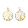 Brass Micro Pave Clear Cubic Zirconia Pendants KK-L213-010G-07-1