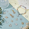 28Pcs 14 Style Alloy Rhinestone Pendants ALRI-FH0001-19-4