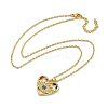 Brass Pave Colorful Cubic Zirconia Peach Heart Pendant Necklaces for Women NJEW-Q346-04G-02-2