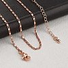 Brass Link Chain Necklaces for Women NJEW-D302-17RG-3
