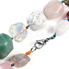 Natural Mixed Stone Nuggets Beaded Necklaces for Women Men NJEW-K388-01H-3