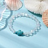 Beach Turtle Dyed Synthetic Turquoise Bead Bracelets BJEW-JB10252-01-4