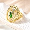 Adjustable Brass Cuff Rings for Women RJEW-F181-03G-1