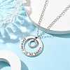 201 Stainless Steel and Alloy Round with Word Forest In My Heart Pendant Necklace NJEW-JN04697-01-3