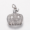 Brass Micro Pave Cubic Zirconia Pendants ZIRC-G139-15P-1