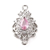 Brass Pave Cubic Zirconia Connector Charms KK-Z051-04P-01-1