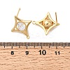 Star Brass Glass Stud Earring Findings KK-P340-10G-03-2