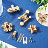 5Pcss 5 Styles Flower Alloy Purse Press Lock Sets FIND-TA0008-51-5