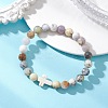 Natural African Opal & Synthetic Turquoise Beaded Stretch Bracelets for Women Men BJEW-JB13313-1
