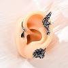 316 Surgical Stainless Steel Black Cubic Zirconia Cuff Earrings EJEW-E300-27AS-01-5