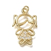Brass Micro Pave Clear Cubic Zirconia Pendants CU-CBA637A-06G-B-1