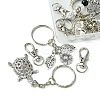 10Pcs 5 Styles Tibetan Style Alloy Kcychain KEYC-FS0001-05-3