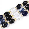 Natural Obsidian & Sodalite & Quartz Crystal Beads Strands G-N358-04A-02-2