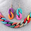 Acrylic Curb Chain Chain Necklaces & Dangle Earrings & Bracelets Sets FS-WGA399B-02-2