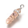 Natural Gemstone Stone Pointed Pendants G-WH0004-10-2