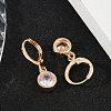 Brass Micro Pave Clear Cubic Zirconia Leverback Earrings EJEW-K300-05G-2