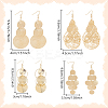 4 Pairs 4 Style Alloy Cluster Dangle Earrings EJEW-AN0004-25-2