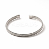 304 Stainless Steel Flat Snake Chains Shape Open Cuff Bangle for Women BJEW-C033-03-3