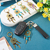 10Pcs 5 Styles Natural Tiger Eye & Natural Green Aventurine & Natural Rose Quartz & Natural Magnesite & Synthetic Turquoise Keychian KEYC-TA00036-6