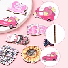 16Pcs 8 Styles Momther's Day Wooden Pendants WOOD-FS0001-38-2