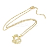 304 Stainless Steel Heart Pendant Necklaces with Cubic Zirconia LS-NJEW-H029-01G-J-2