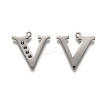 Non-Tarnish 304 Stainless Steel Letter Pendant Rhinestone Settings STAS-Y006-61P-V-2