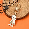 Halloween Skeleton Alloy Enamel Pendant Decoration HJEW-YW00033-04-1