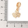 Rack Plating Alloy Green & Pink Enamel European Dangle Charms PALLOY-S189-12G-3