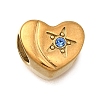 Heart with Star 304 Stainless Steel European Beads STAS-Z160-14G-1