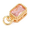 Real 18K Gold Plated Brass Inlaid Cubic Zirconia Charms ZIRC-L100-075G-08-4