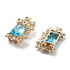 Brass & Cubic Zirconia & Glass Watch Band Clasps KK-G523-01G-2
