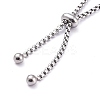 Adjustable 304 Stainless Steel Micro Pave Cubic Zirconia Bolo Bracelets BJEW-M284-23-4