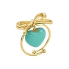 Bowknot 304 Stainless Steel Open Cuff Ring RJEW-Z037-02G-02-2
